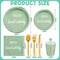 400pc Sage Green "Hello Sweet Baby" Tableware Set (Serves 50) - Footprint Design Gender Neutral Baby Shower Plates, Cups, Napkins & Full Cutlery - Premium Disposable Greenery Party Supplies